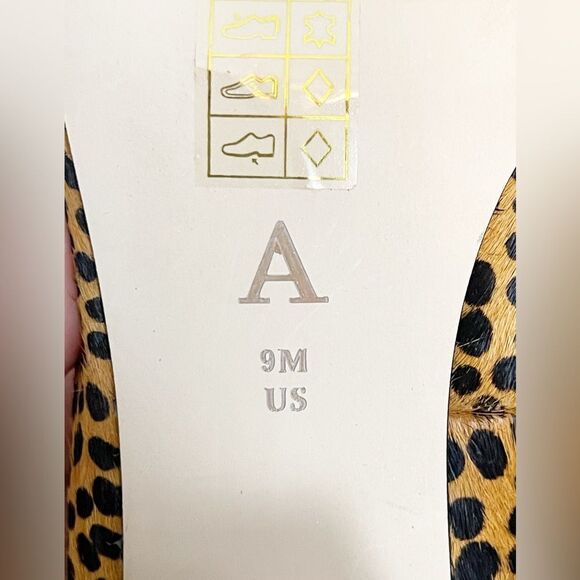 ANTHROPOLOGIE Spotted Leopard Cheetah Calf Hair Square Toe Chunky Heels Pumps. 9 - Picture 13 of 15